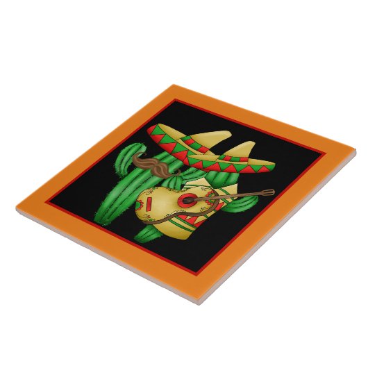 koele zuidwestelijke cactus decor tegeltje (Zijkant)