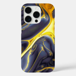 Koele zwart goud gesmolten marmeren vloeistof text iPhone 16 pro hoesje