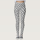 Koele zwart-wit gecontroleerde Vrouw Chef Leggings (Voorkant)