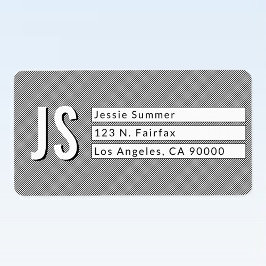 Koele zwart-witte strepen retouradreslabels etiket