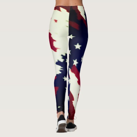 Koele zwarte Amerikaanse vlag Leggings (Achterkant)