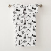 Koele zwarte en witte katten bad handdoek (Insitu)