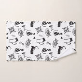 Koele zwarte en witte katten bad handdoek (Handdoek)