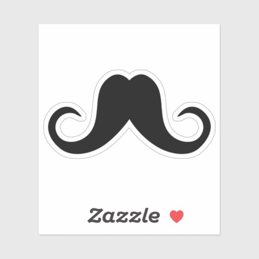 Koele zwarte snor sticker (Vel)