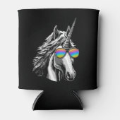 Koeleenhoorn met regenboogglas blikjeskoeler (Voorkant)