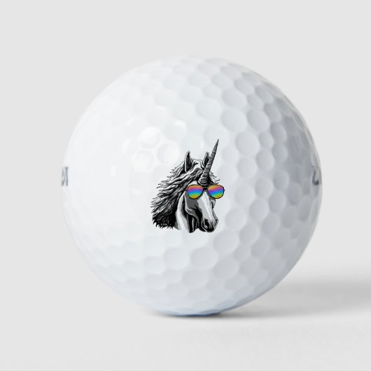 Koeleenhoorn met regenboogglas golfballen (Voorkant)
