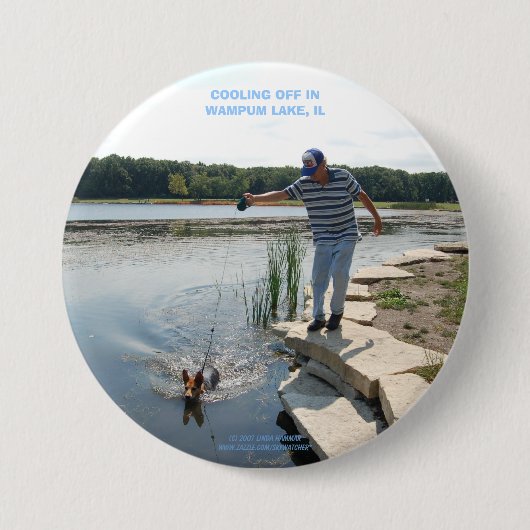 KOELEN IN DE WAMPUMLAK, IL RONDE BUTTON 7,6 CM (Voorkant)