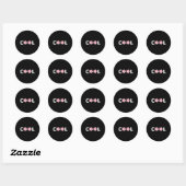 Koelen - met roze bloemen ronde sticker (Vel)