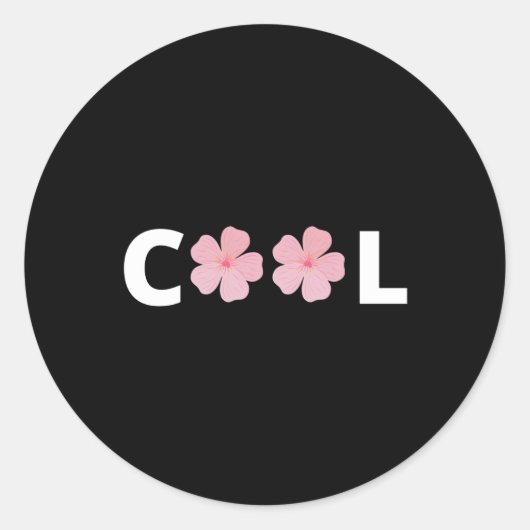 Koelen - met roze bloemen ronde sticker (Voorkant)