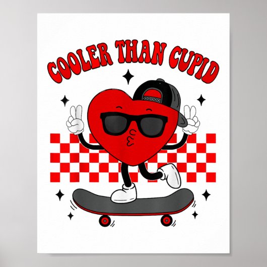 Koeler dan Cupido Kind Funny Heart Boy Valentijnse Poster (Voorkant)