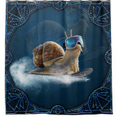 Koeler dan de rest, de snowboardslak. douchegordijn (Voorkant)