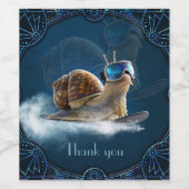 Koeler dan de rest, de snowboardslak. wijn etiket (Enkel label)