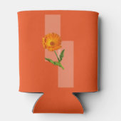 Koeler voor blikjes - Calendula op oranje achtergr (Achterkant)