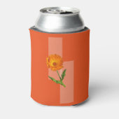 Koeler voor blikjes - Calendula op oranje achtergr (Blikje Achterkant)