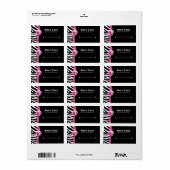 Koeletiket bakketbakkersmakerij zebra retro roze 2 etiket (Full Sheet)