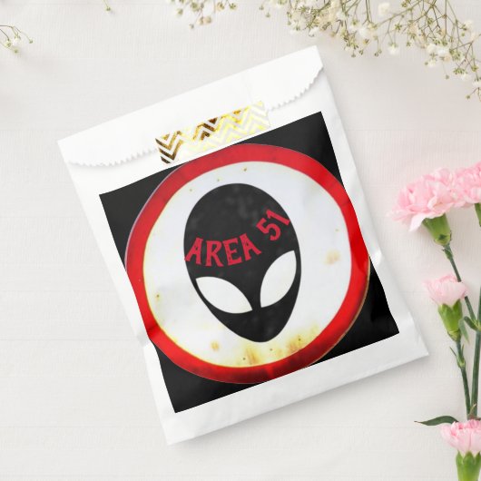 Koelgebied 51 Alien-Head Road Sign Red Black White Bedankzakje (Gezegeld)