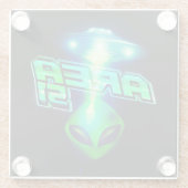 Koelgebied 51 Alien ruimteschip Glazen Onderzetter (Achterkant)