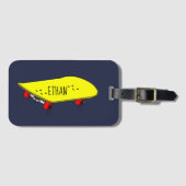 Koelgeel skateboard bagagelabel (Voorkant (horizontaal))