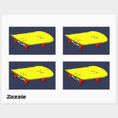 Koelgeel skateboard rechthoekige sticker (Vel)