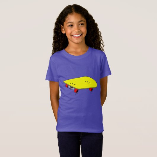 Koelgeel skateboard t-shirt (Voorkant volledig)