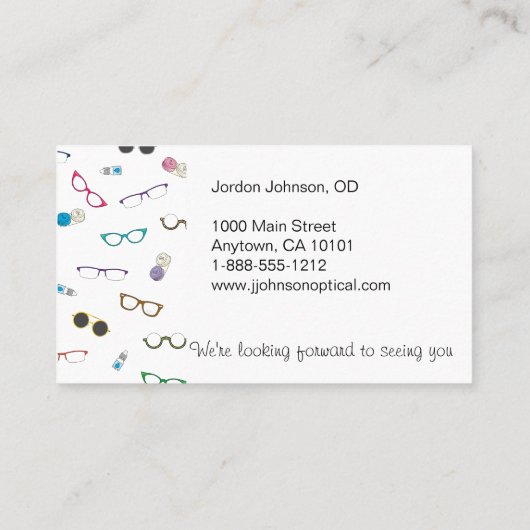 Koelglazen en contactpersonen Oogzorg Visitekaartje (Achterkant)