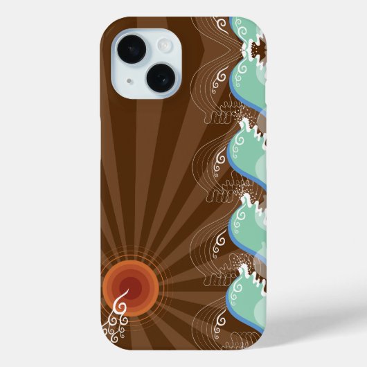 Koelgolven Tropische zomer Zonnestrips Beach Case-Mate iPhone Case (Achterkant)
