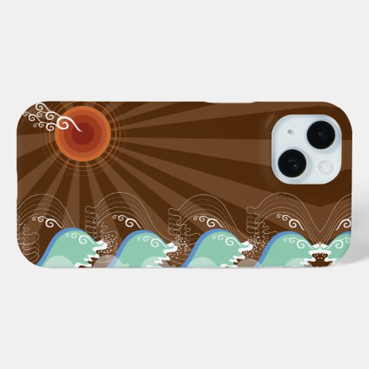 Koelgolven Tropische zomer Zonnestrips Beach Case-Mate iPhone Case (Achterkant (horizontaal))