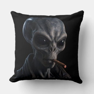 Koelgrijze Alien die sigaar rookt - Stoute Jongen Kussen