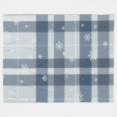 Koelgrijze minimalistische geruite fleece deken (Voorkant (Horizontaal))