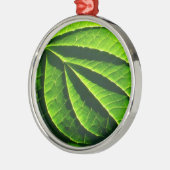 Koelgroen blad metalen ornament (Links)