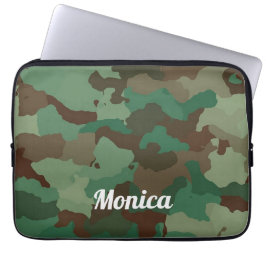 Koelgroene camafdruk laptop sleeve