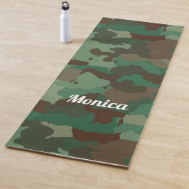 Koelgroene camouflage yogamat