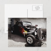 Koelgrunge Flames Hot Rod Briefkaart (Voorkant / Achterkant)