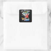 Koelhaaiensurfen Vierkante Sticker (Tas)