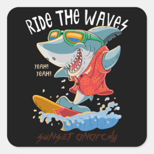 Koelhaaiensurfen Vierkante Sticker