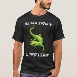 Koelhagedis voor mannen Gecko Green Reptile Anim T-shirt