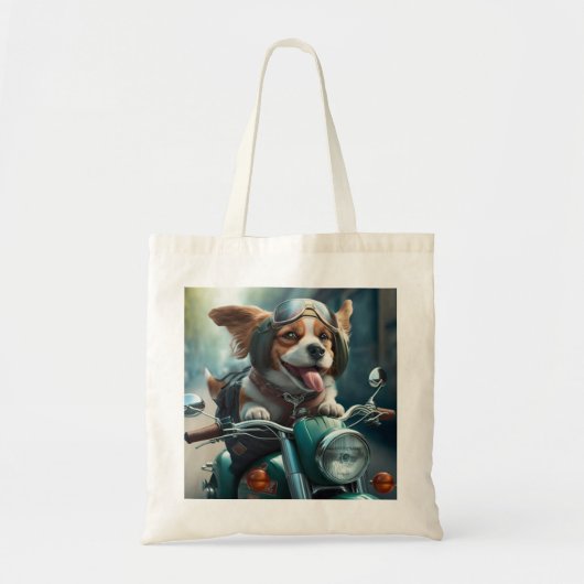 Koelhondenbiker, schattige canvas tas van de rijde (Voorkant)