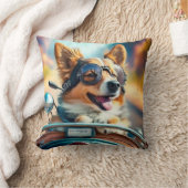 Koelhondenbiker, schattige rijhond gooit kussens (Deken)