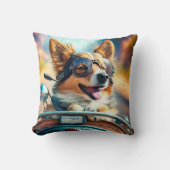 Koelhondenbiker, schattige rijhond gooit kussens (Voorkant)