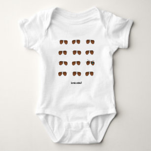 Koeliconische winkS Aviator Glasses Brown Pattern Romper