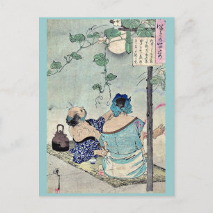 Koeling onder een bladerdak door Taiso, Yoshitoshi Briefkaart