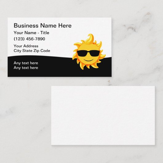 Koeling van de kool-zonneverwarming visitekaartje (Voorkant / Achterkant)