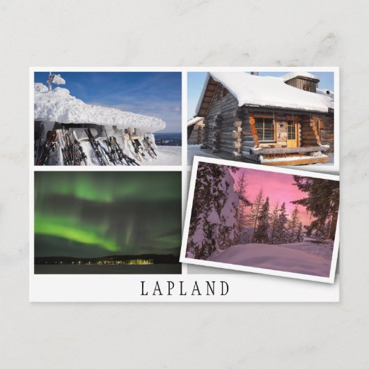 Koeling van het winterlandschap in Lapland met los Briefkaart (Voorkant)