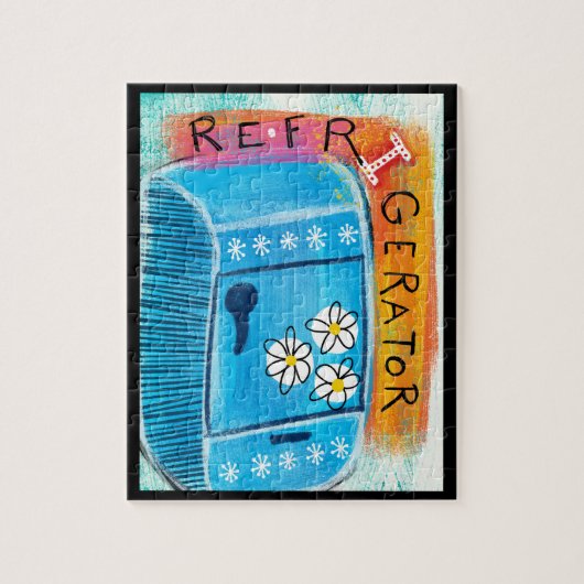 Koelkast Fun legpuzzel - Leuke keuken (Verticaal)