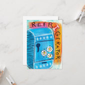 Koelkast Fun Wenskaart - Leuke keuken Kaart (Voorkant / Achterkant in situ)