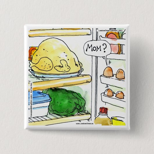 Koelkast Kip Ei Familie Grappig Vierkante Button 5,1 Cm (Voorkant)
