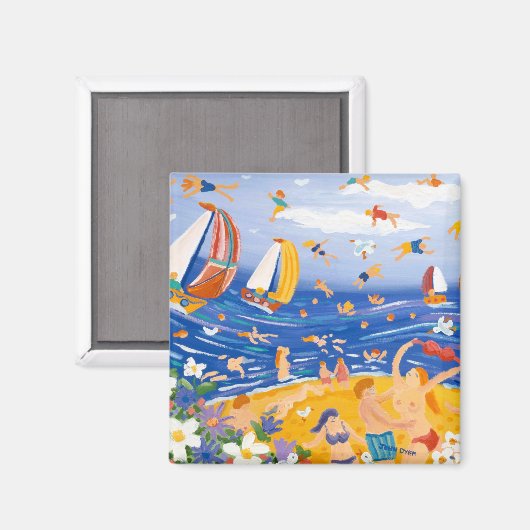 Koelkast Kunst: Beachy Treats Magneet (Voorkant / Achterkant)