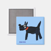 Koelkast Kunst: John Dyer Blue Bella Scotty Dog Ma Magneet (Voorkant / Achterkant)