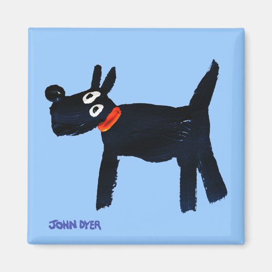 Koelkast Kunst: John Dyer Blue Bella Scotty Dog Ma Magneet (Voorkant)