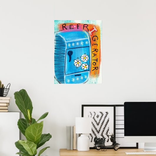 Koelkast Leuk Poster Wall Art - Leuke keuken (Thuiskantoor)